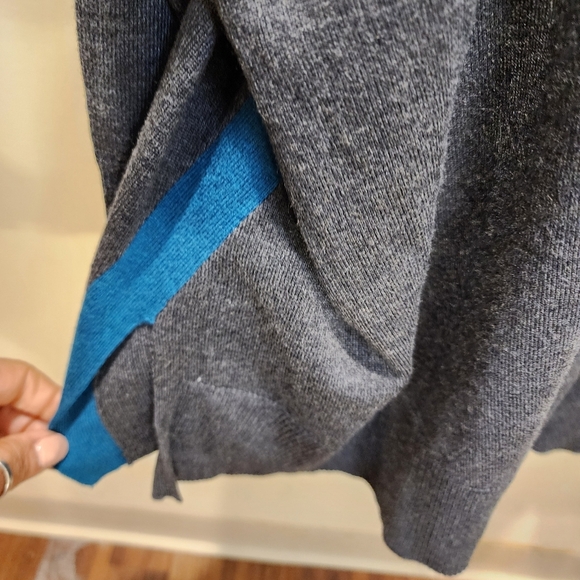 Lane Bryant Women's Mock Neck Gray Sweater with Blue Accents Plus Size 26/28 - Picture 10 of 12